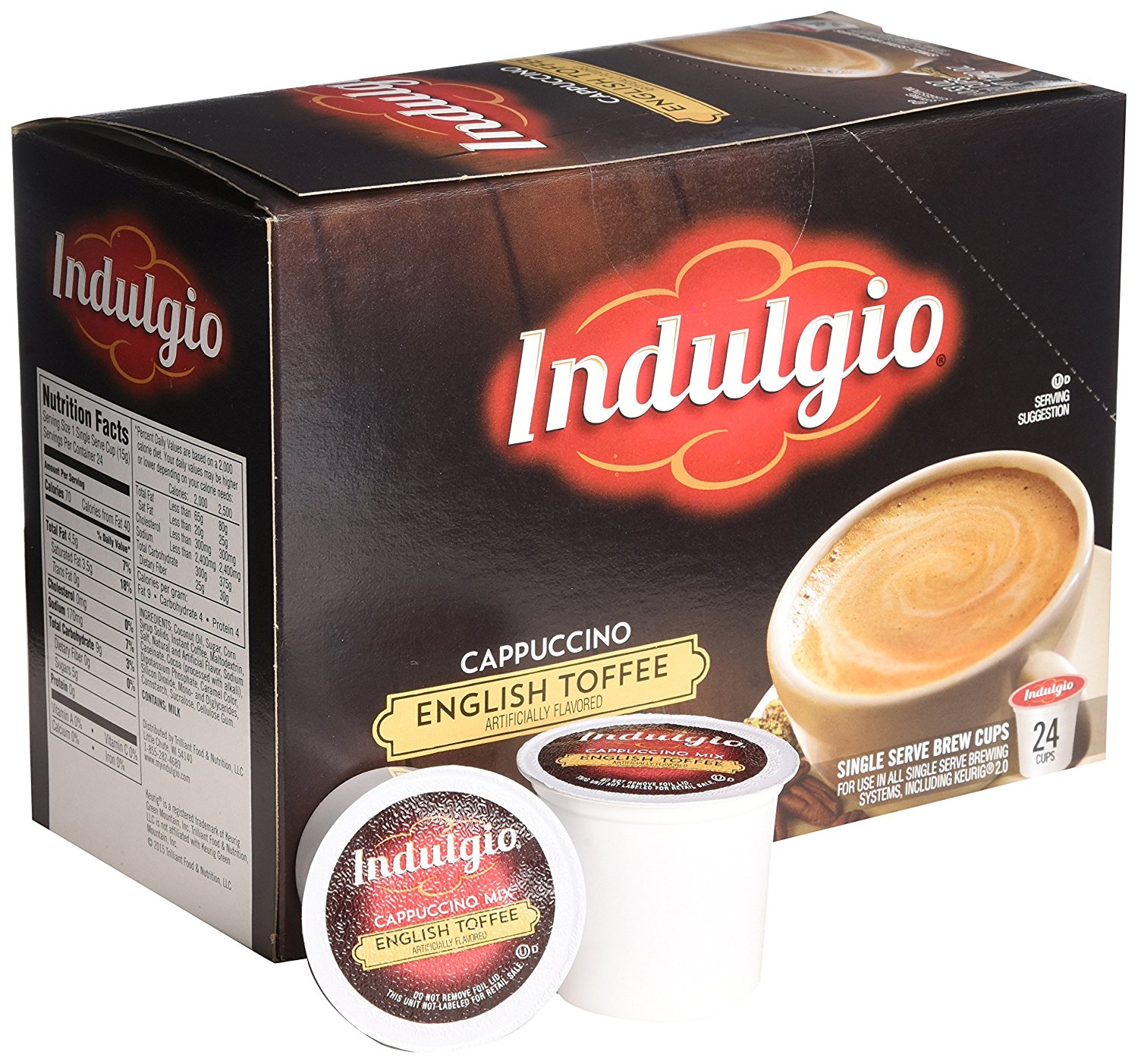 Indulgio French Vanilla Cappuccino Single Serve Kcup, 42 Count