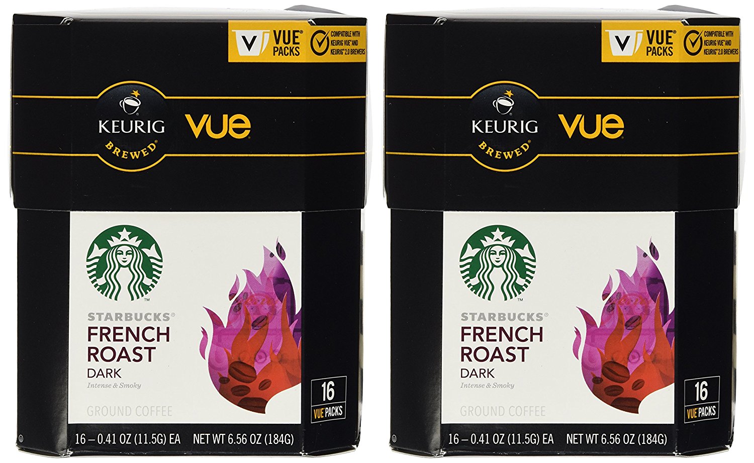 32 Count Starbucks French Roast Coffee Vue Cup For Keurig Vue Brewers