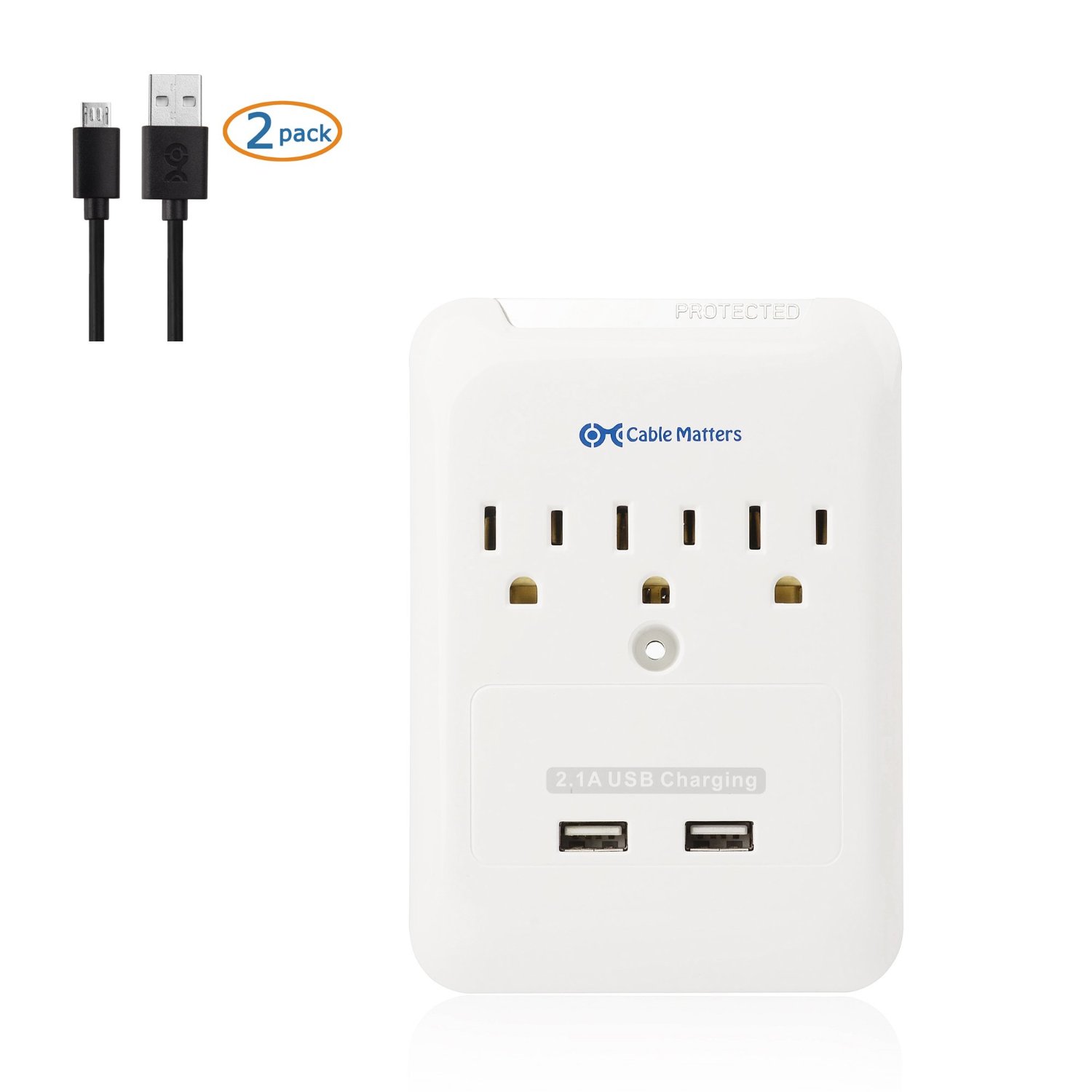 Cable Matters 3Outlet Power Surge Protector with 4 USB Charging Ports