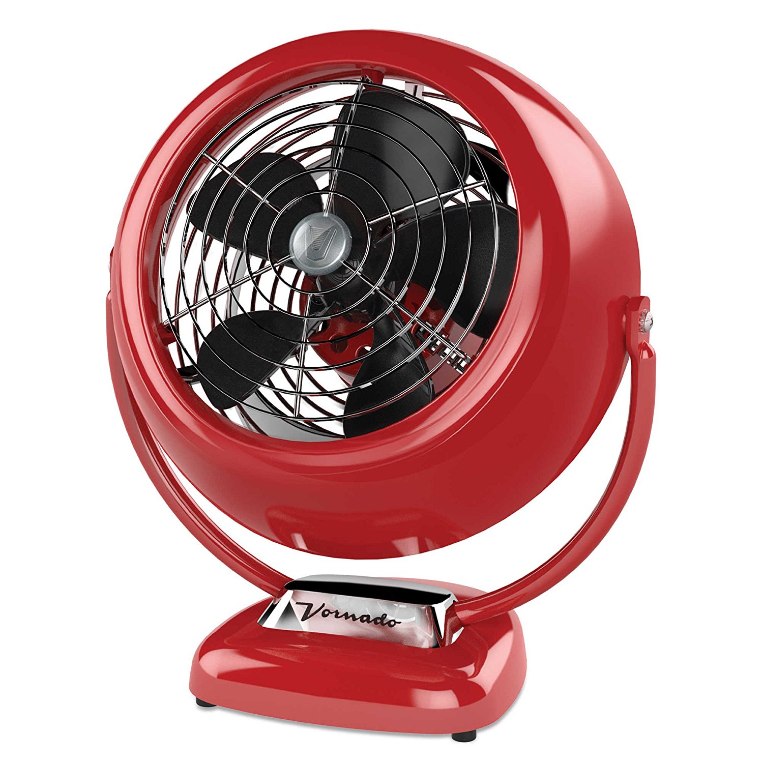 Vornado Ultra Quiet Medium Vintage 14" Vortex Action Fan in Classic Metal Design, Red free image
