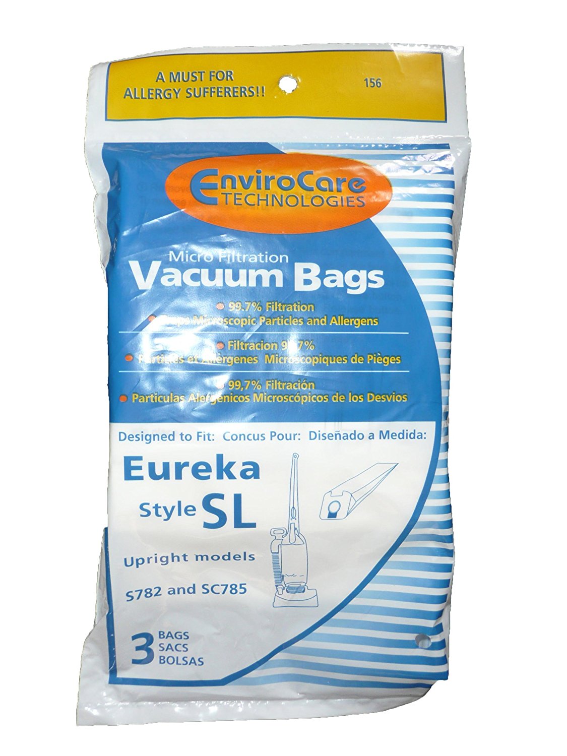 6 Eureka Sanitaire Type SL Vacuum Bag, Commercial Mini Upright Vacuum