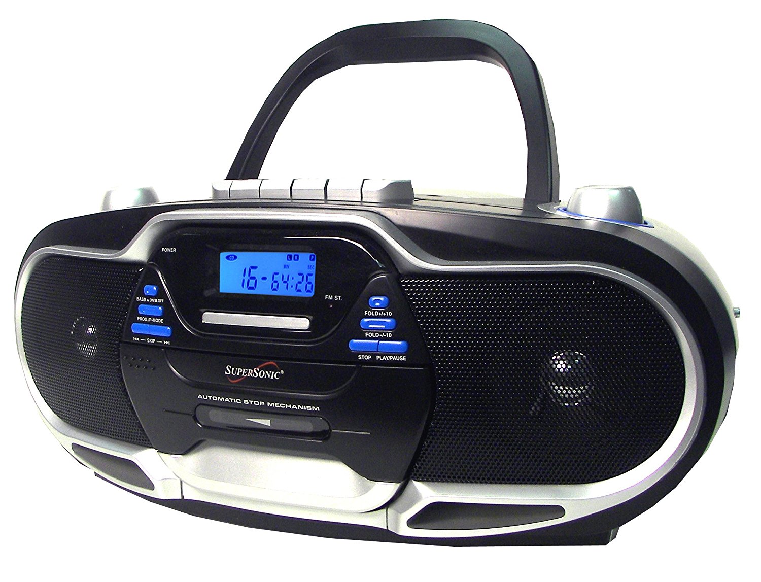 Supersonic SC744 CD Boombox with MP3 and Cassete Player (Discontinued