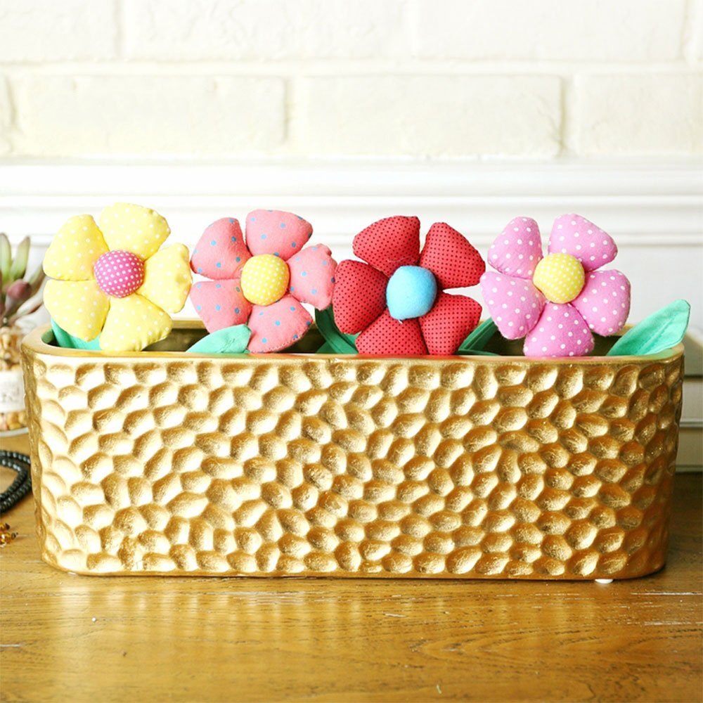 WOOD MEETS COLOR Handmade Fabric Flower Air Purifying, Bamboo Charcoal