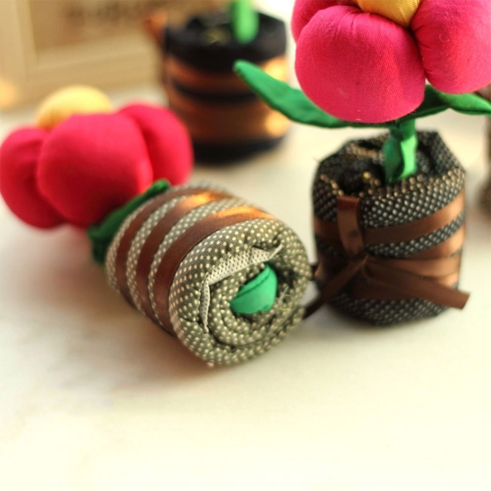 WOOD MEETS COLOR Handmade Fabric Flower Air Purifying, Bamboo Charcoal