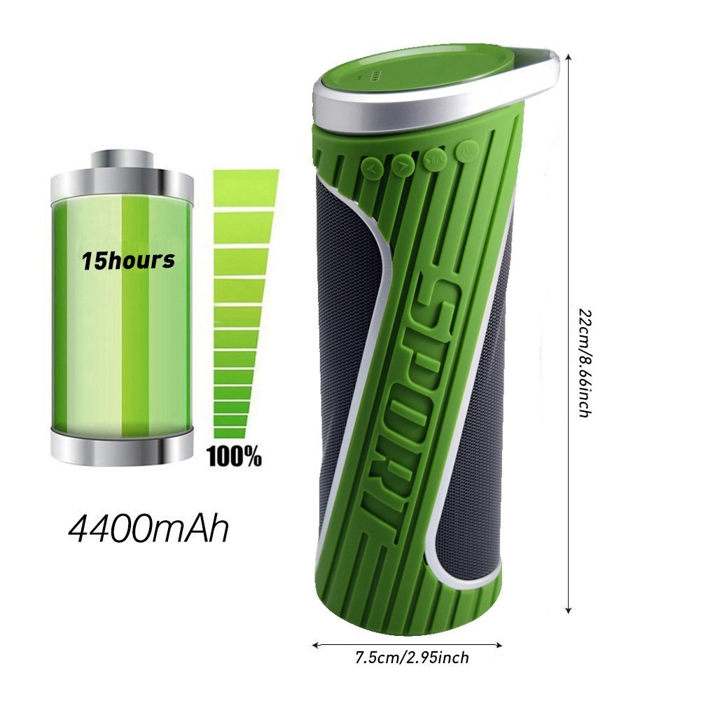 Blue ear® W5 Power Bank Bluetooth Speaker IPX5 Waterproof 5W+5W Stereo Speaker (Black) free