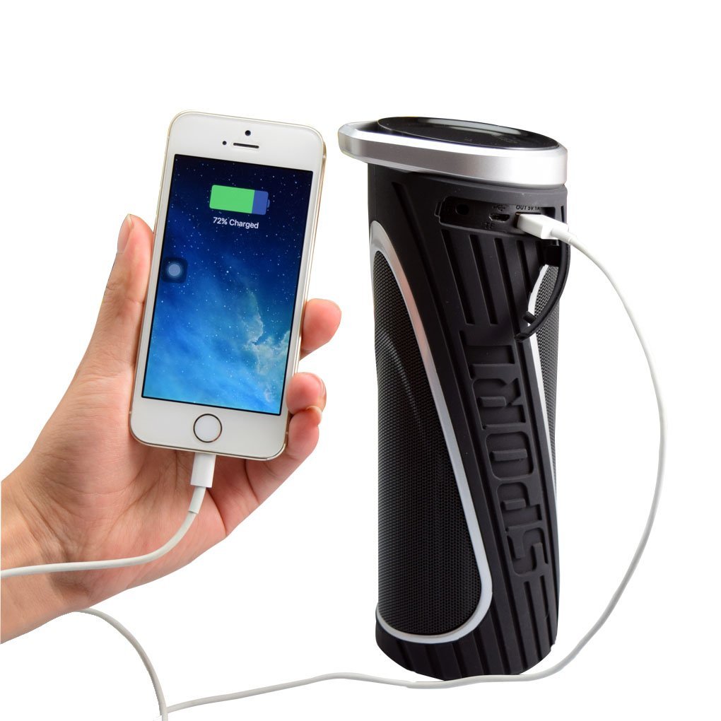 Blue ear® W5 Power Bank Bluetooth Speaker IPX5 Waterproof 5W+5W Stereo Speaker (Black) N4 free