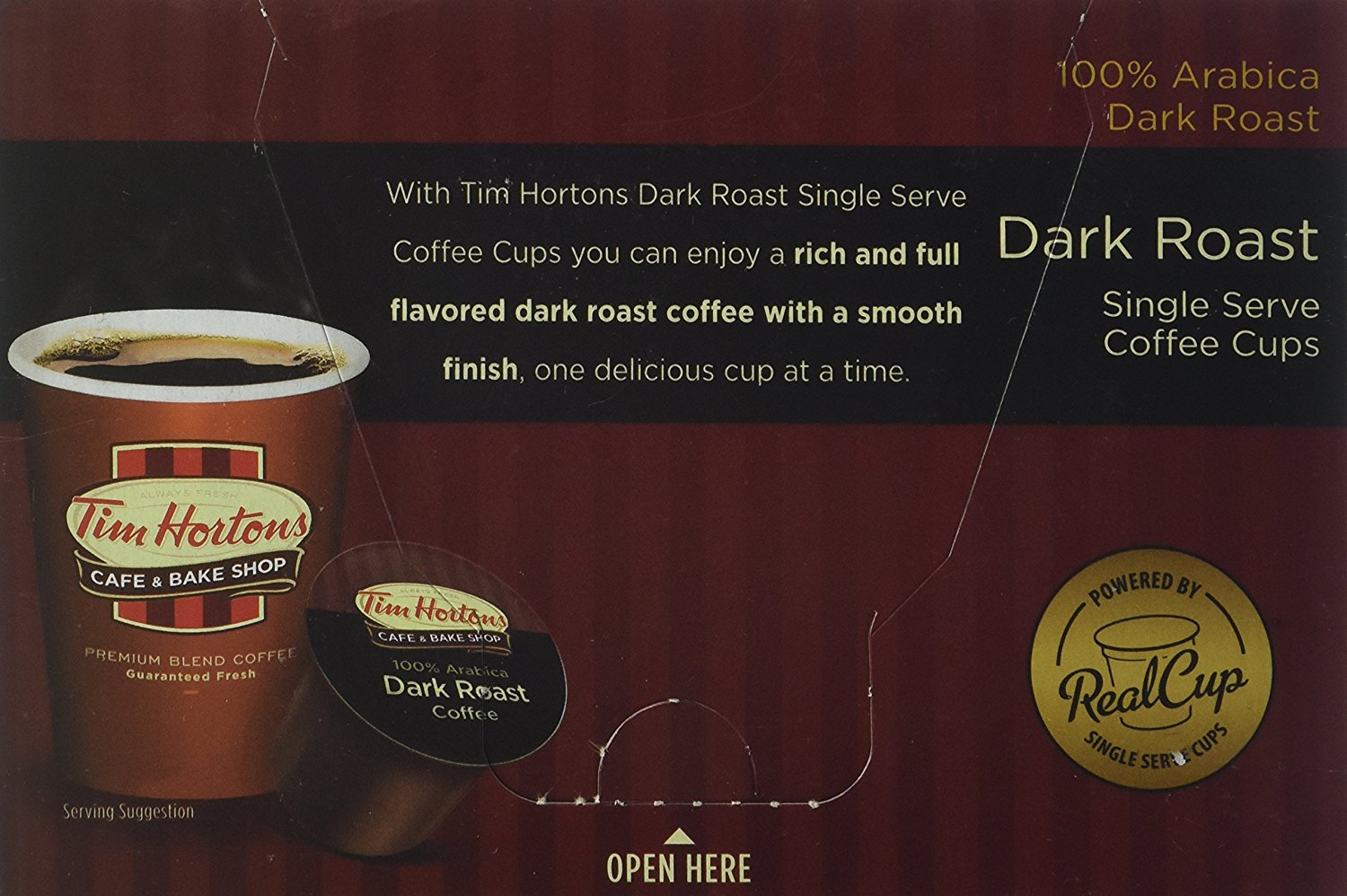 Tim Hortons Single Serve RealCup Dark Roast Coffee Cups 12 ct N6