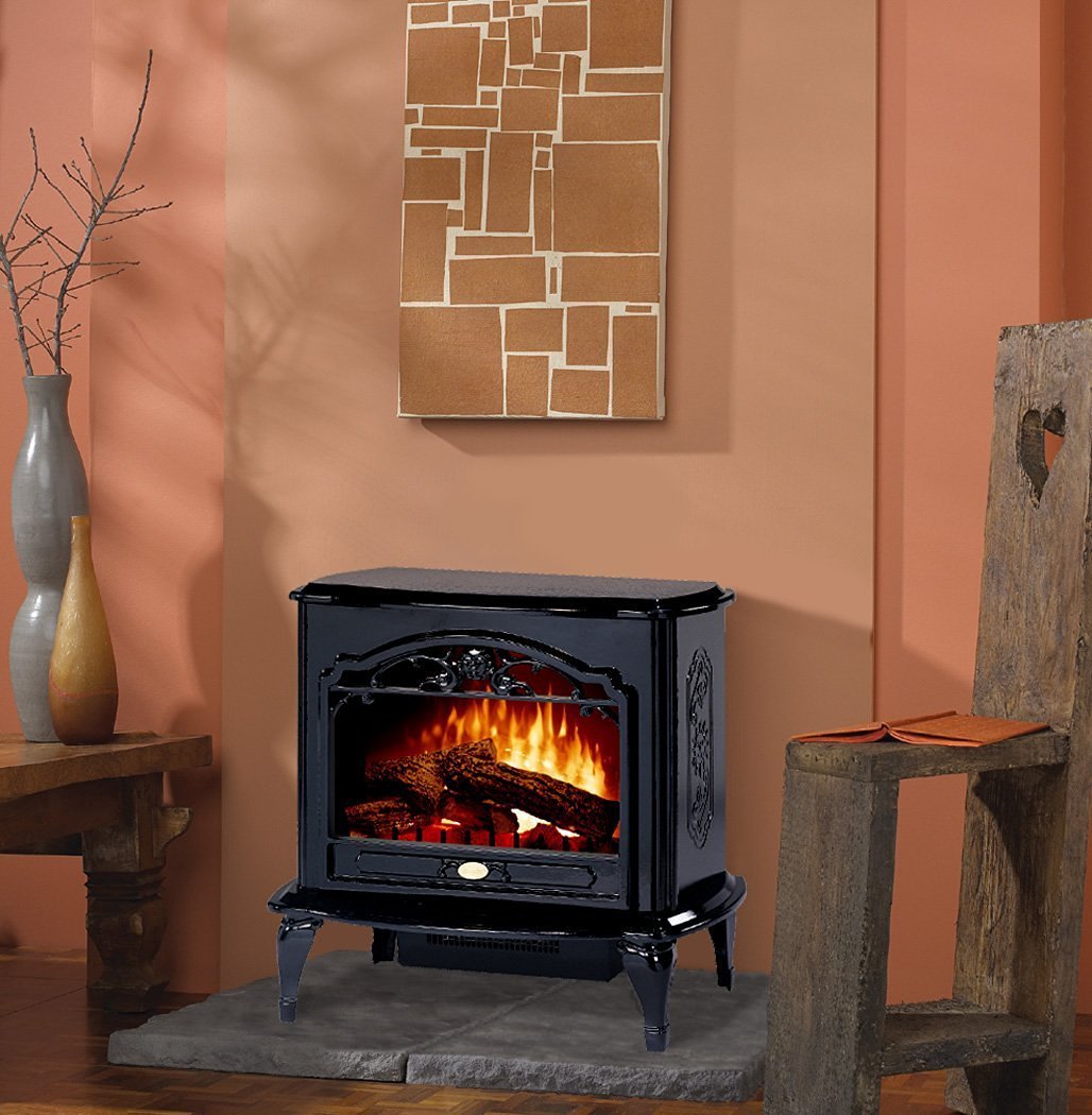 Dimplex TDS8515TB Celeste Electric Stove, Glossy Black Fireplace Heater