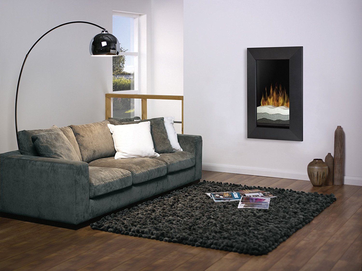 Dimplex V1525BTBLK BeveledTrim WallMounted Electric Fireplace, Black N2 free image download