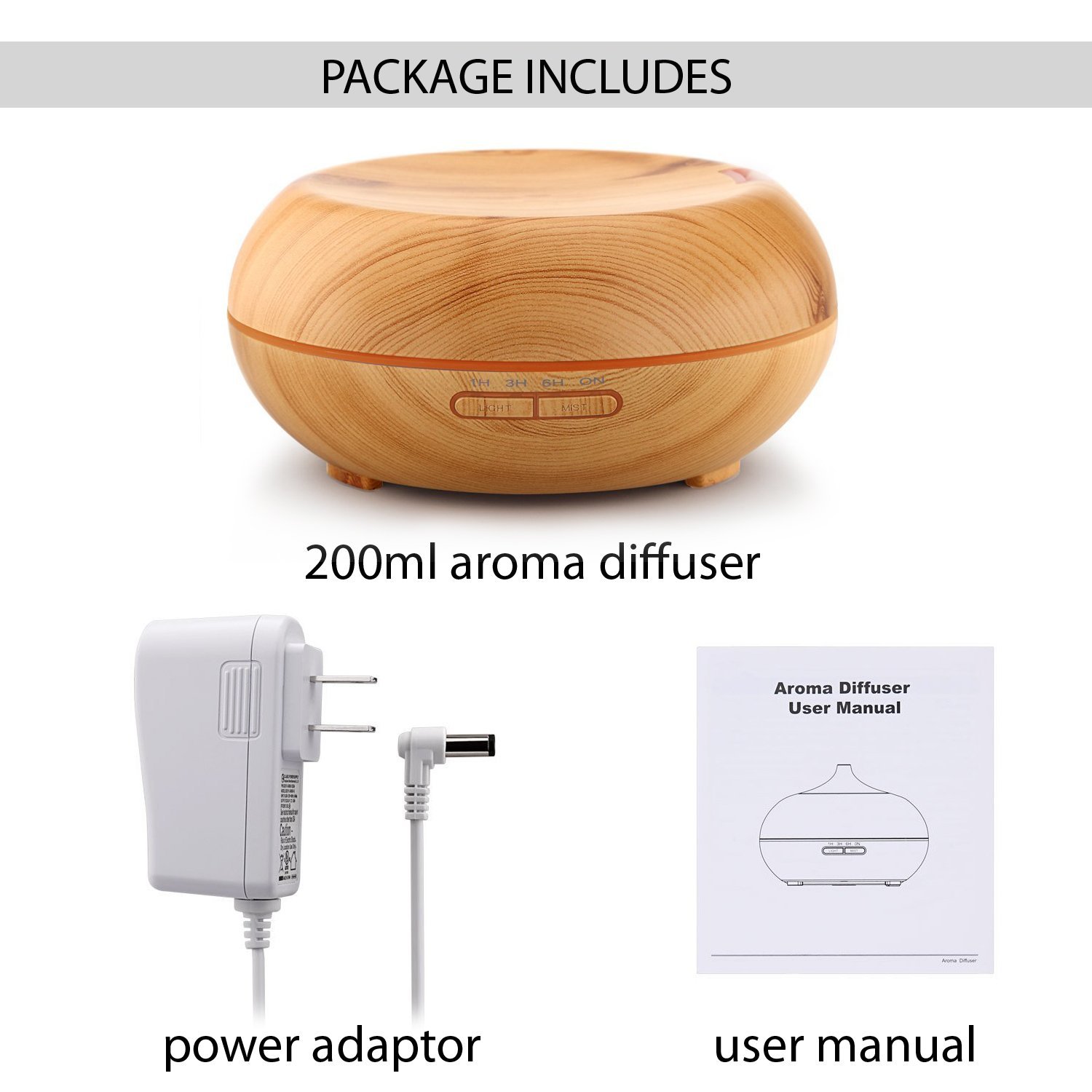 New 2016 Modern Zen House 200 ml Essential Oil Diffuser, Ultrasonic