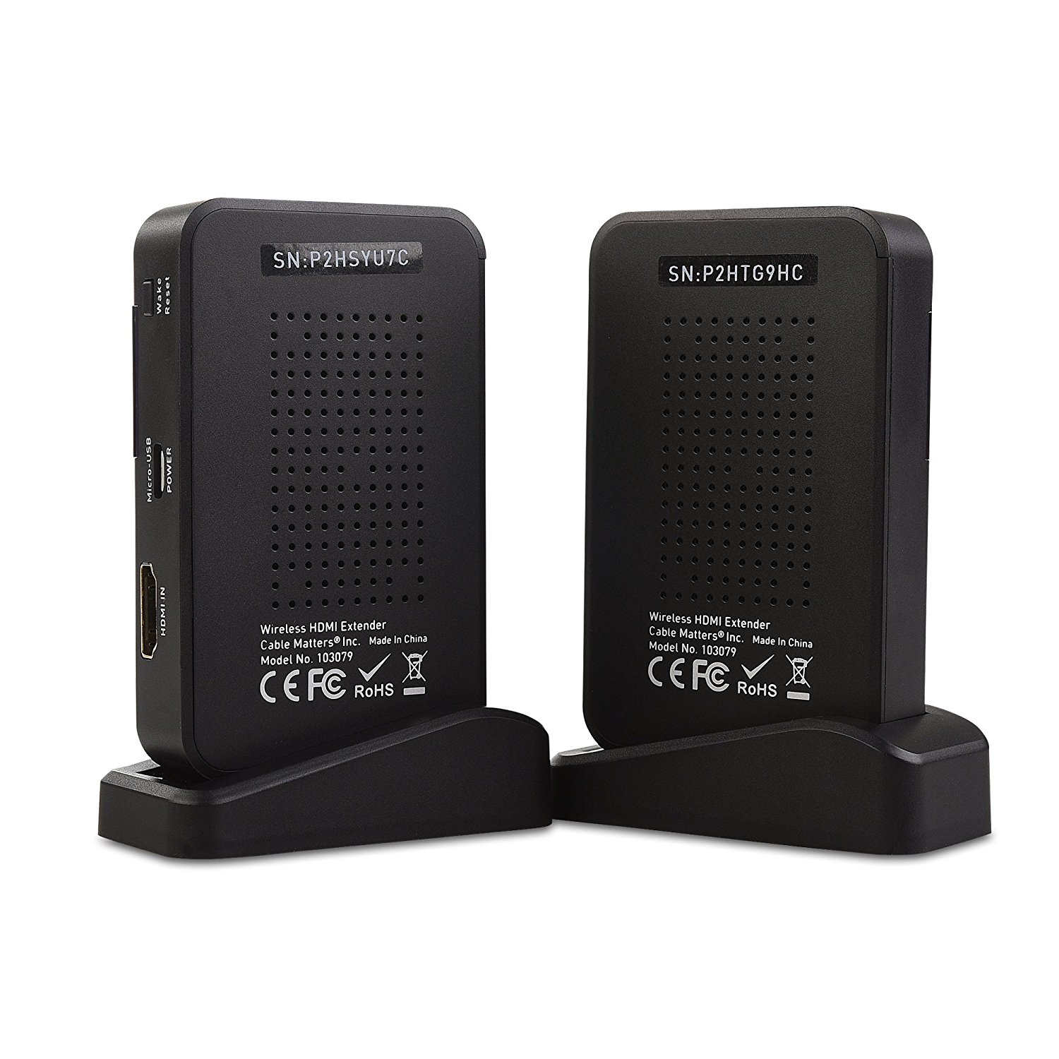 Cable Matters Wireless HDMI Extender with Twin Pack of HDMI Cables N3