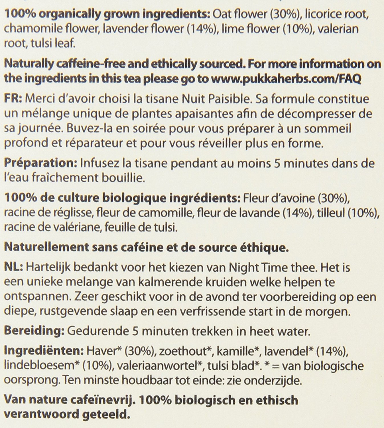 Pukka Herbal Teas Night Time Organic Oat Flower Lavender and Lime