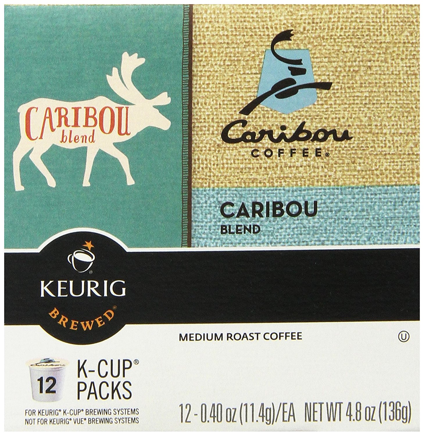 Caribou Coffee, Caribou Blend KCups, KCups for Keurig Brewers, 12 pack