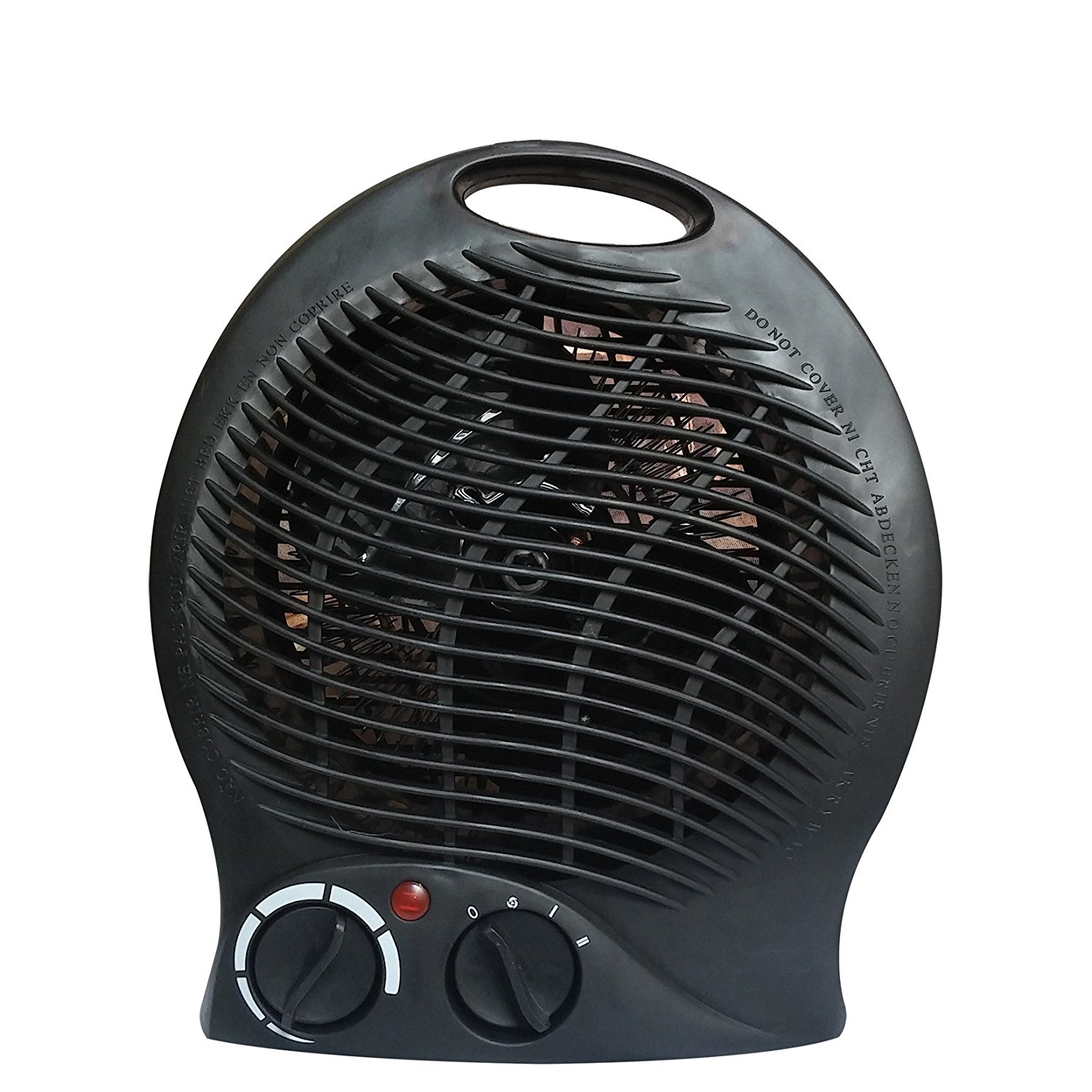 Premium 2 in 1 Portable Fan Heater Black Adjustable Thermostat Radiant