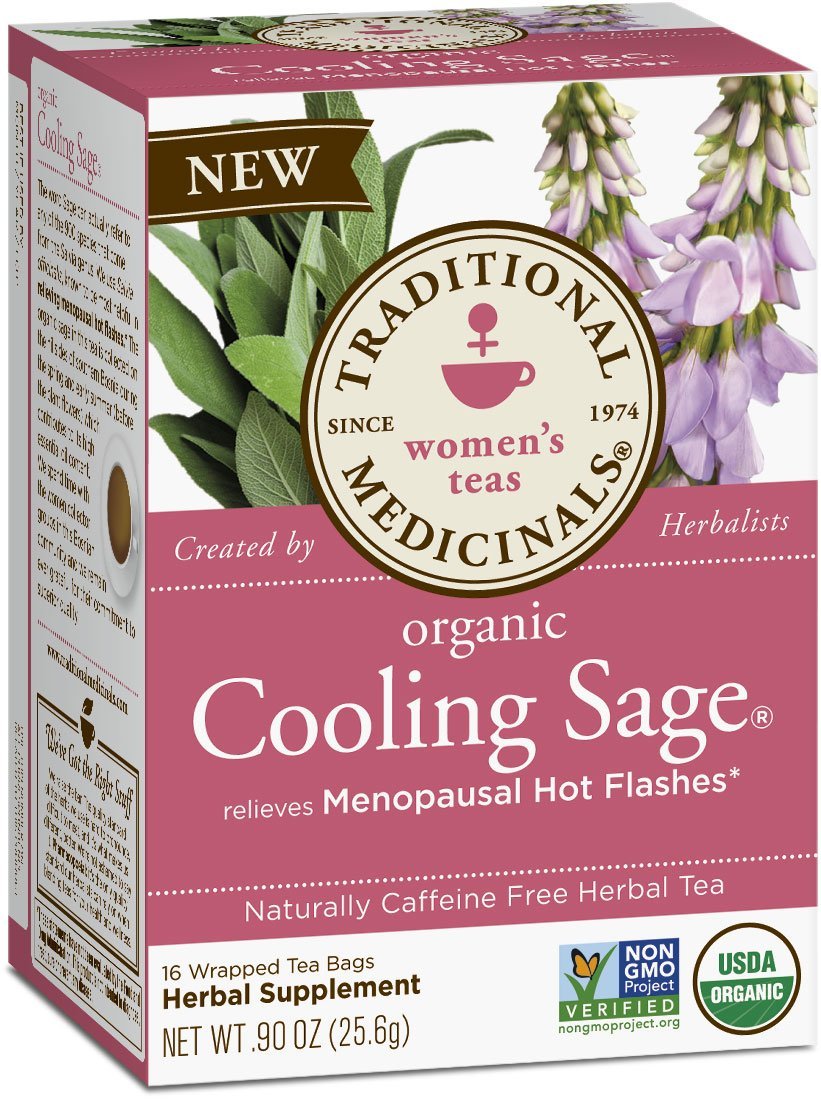 Traditional Medicinals Organic Cooling Sage Tea, 16 Tea Bags (Pack of 6