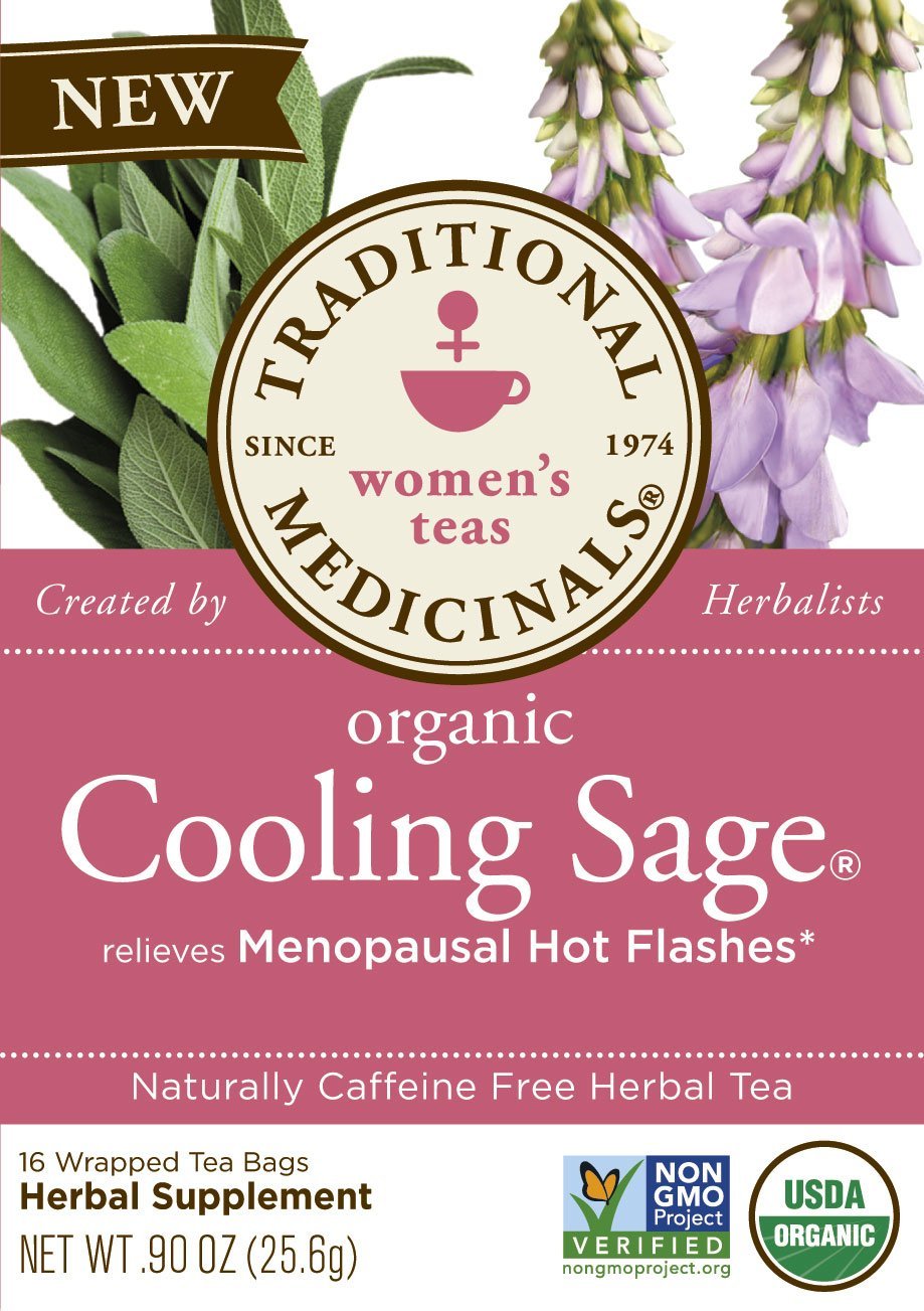 Traditional Medicinals Organic Cooling Sage Tea, 16 Tea Bags (Pack of 6
