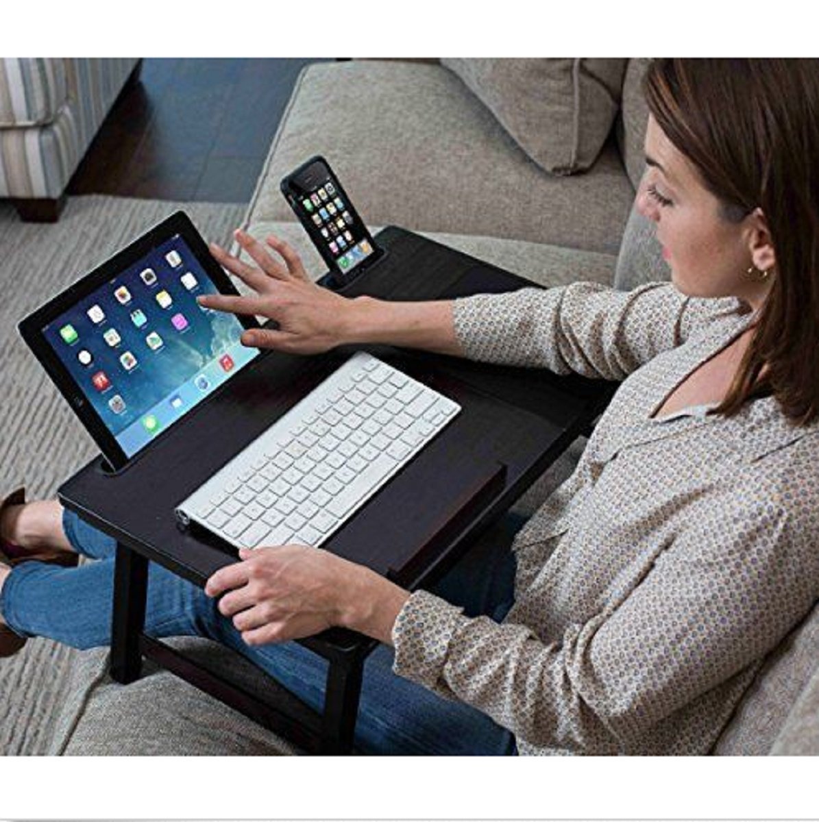 Sofia + Sam Integrated storage drawer Foldable ,Multi Tasking Laptop