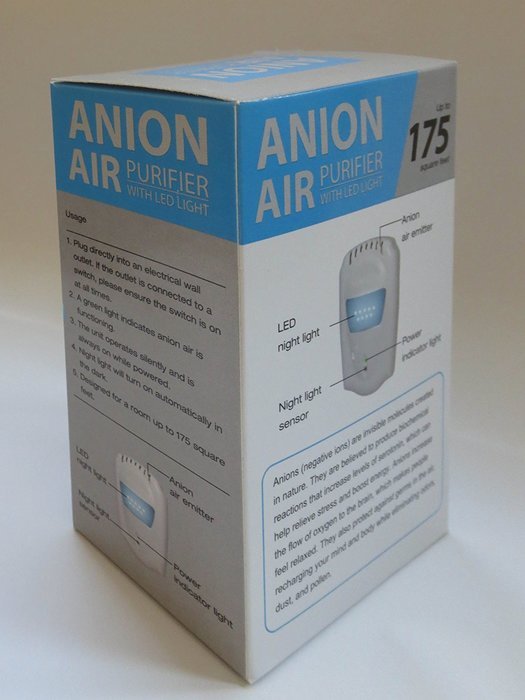 Anion Air Purifier, Refresher, Cleaner with LED night light N9 free