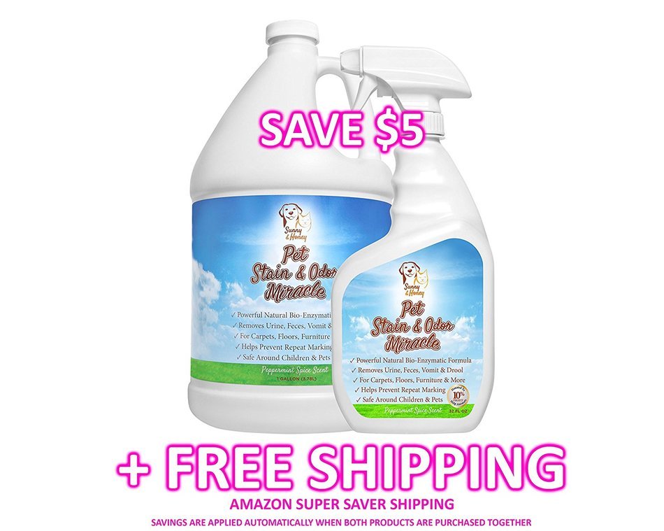Pet Stain & Odor Miracle Enzyme Cleaner for Dog and Cat Urine, Feces