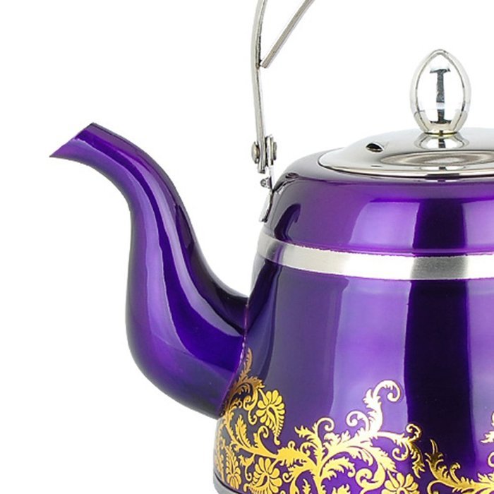 Stainless Steel Artistic Tea Coffee kettle, Capsulated Bottom, Removal Insert Infuser, Fold Down