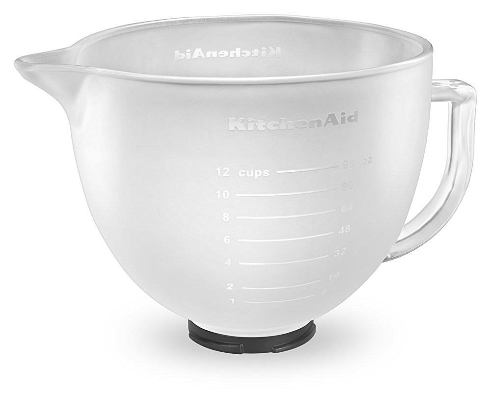 KitchenAid K5GBF TiltHead Frosted Glass Bowl with Measurement Markings