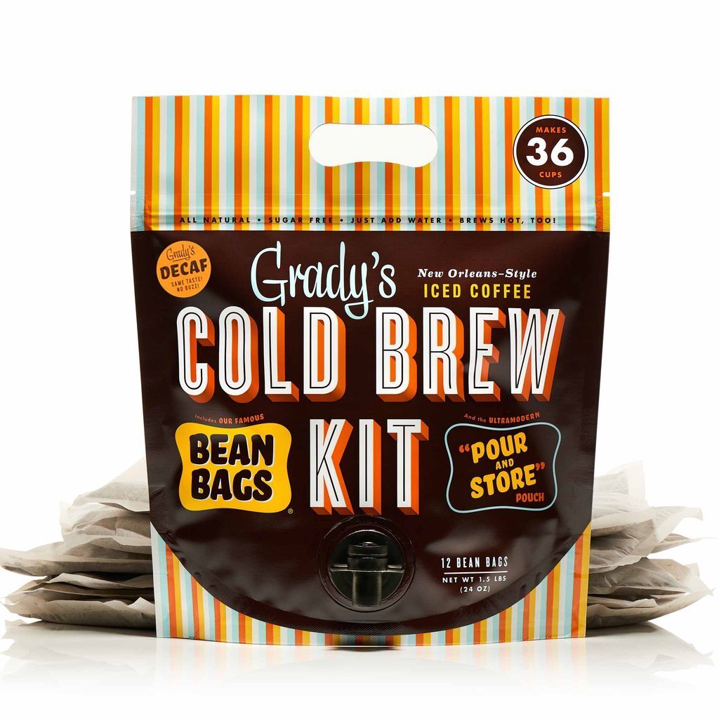 Grady's Cold Brew Decaf Iced Coffee Bean Bags (Pack of 12) N2 free