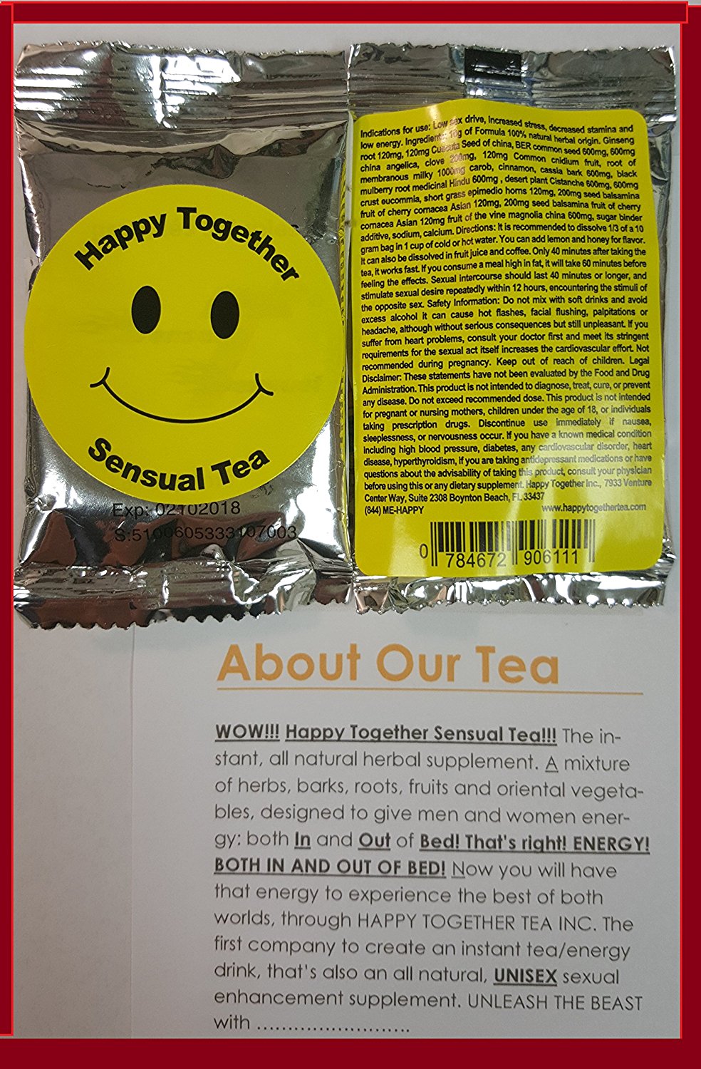 Vpower All Natural Herbal Tea for Increasing Libido, Boosts