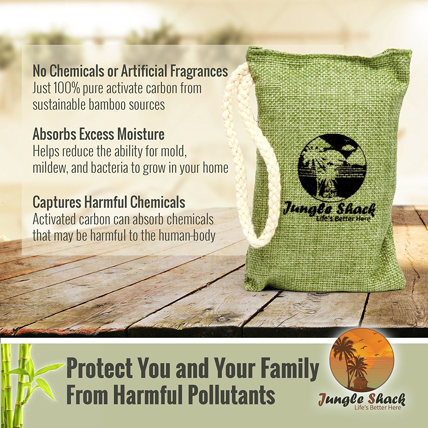 Activated Charcoal Odor Eliminator Bag Huge 50 Pack! With Beautiful