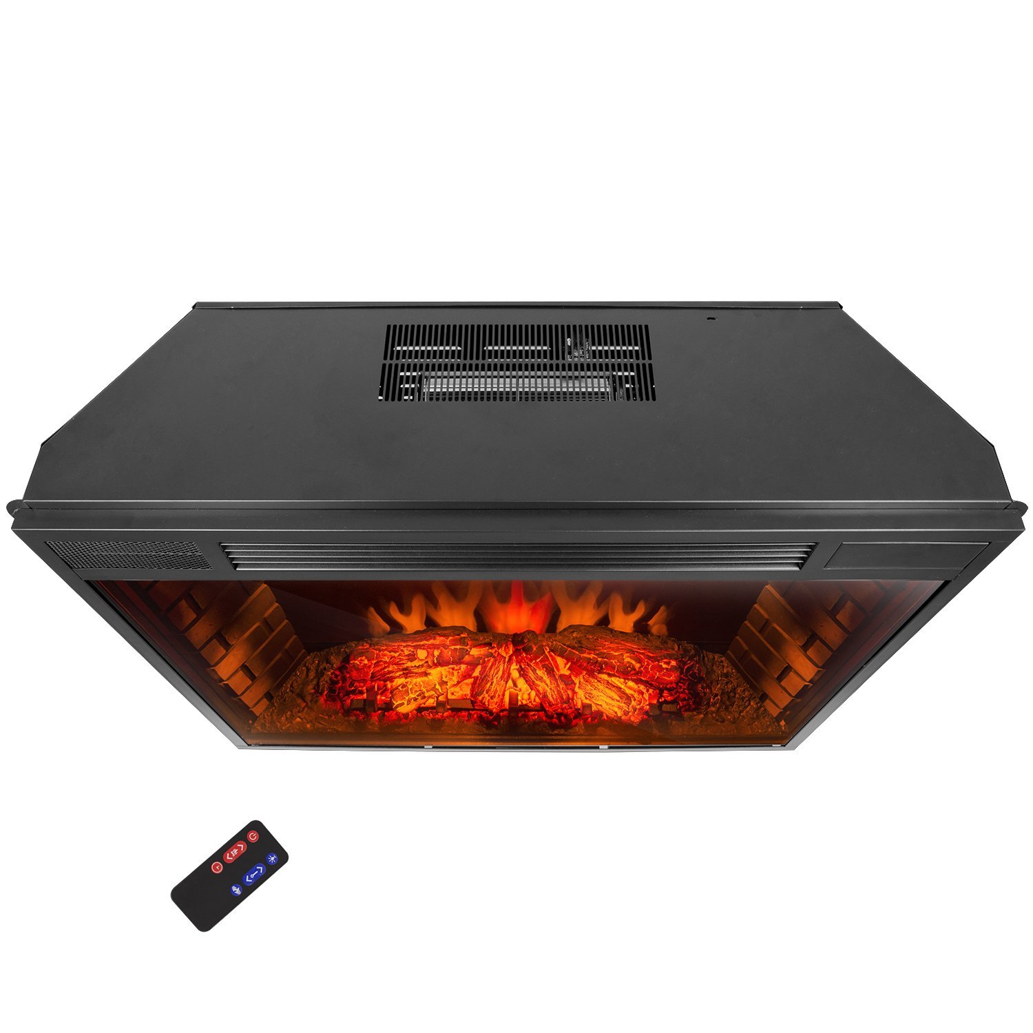 AKDY® 33" Freestanding Electric Heater Fireplace Log Set w/ Remote