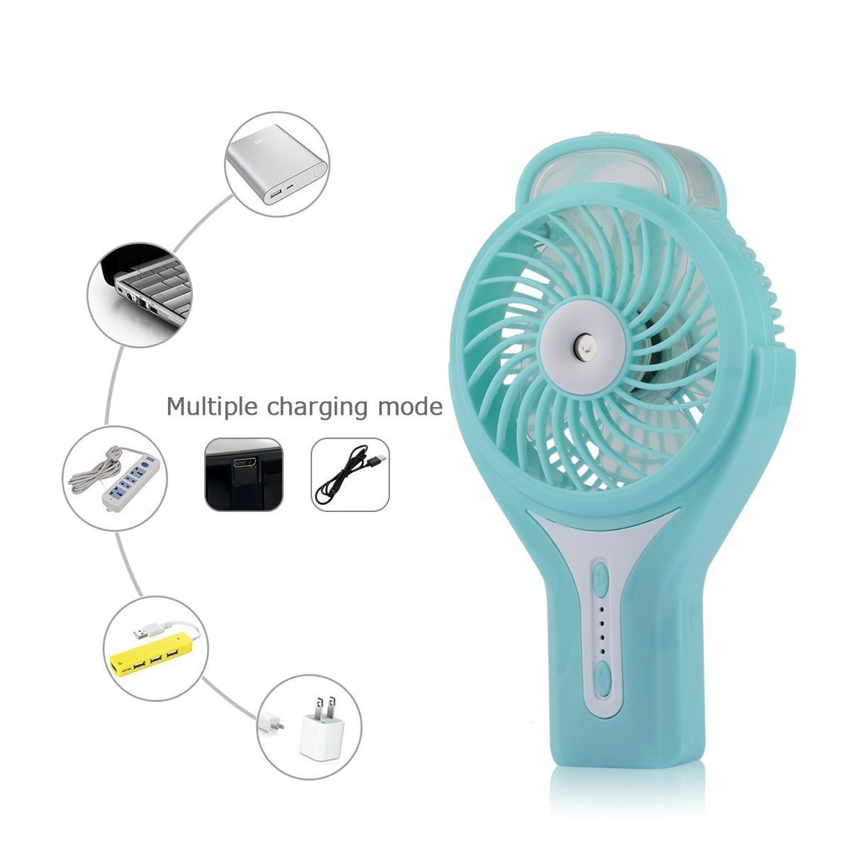 DFantiX Portable Handheld Misting Fan Personal Cool Mist Humidifier
