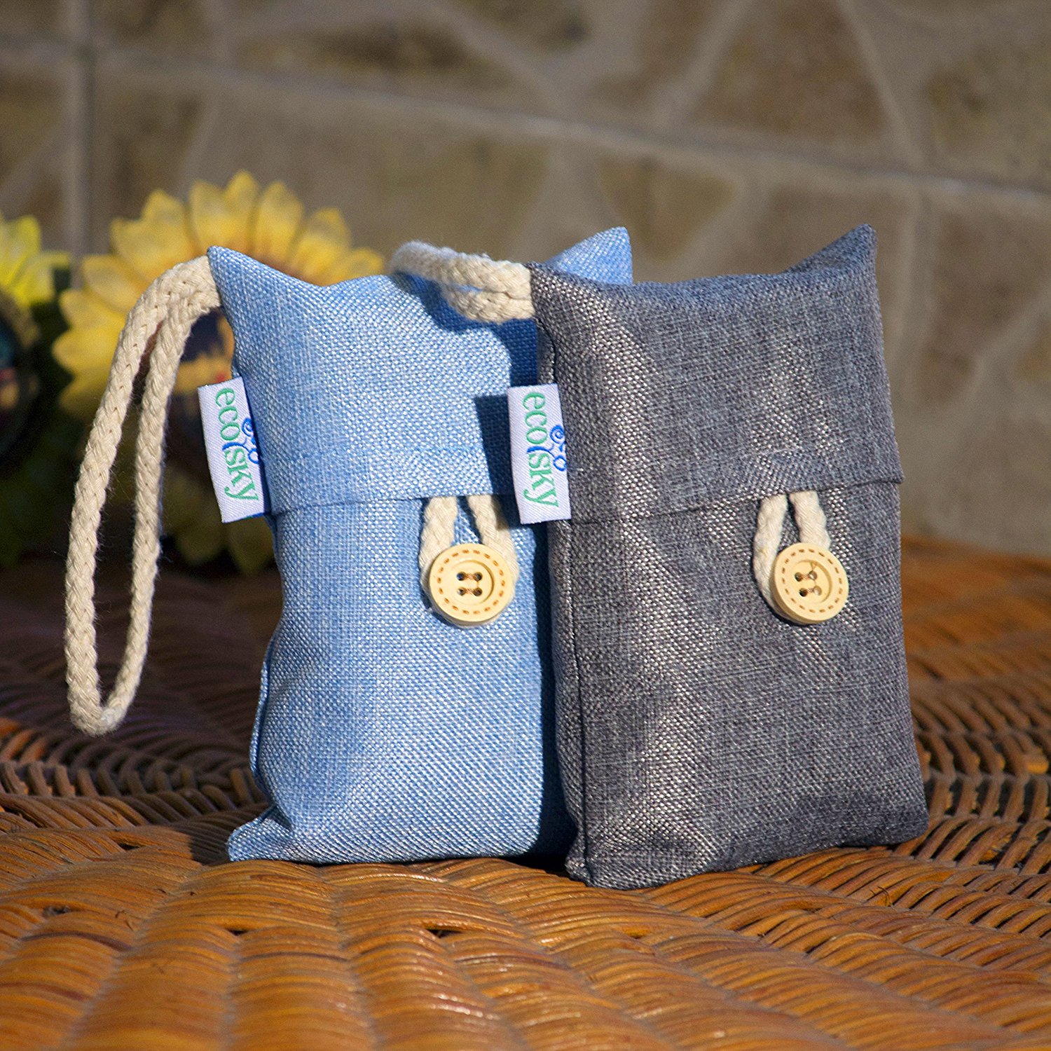 Ecosky Natural Bamboo Charcoal Air Cleaner Bags. Prevents Mold, Mildew