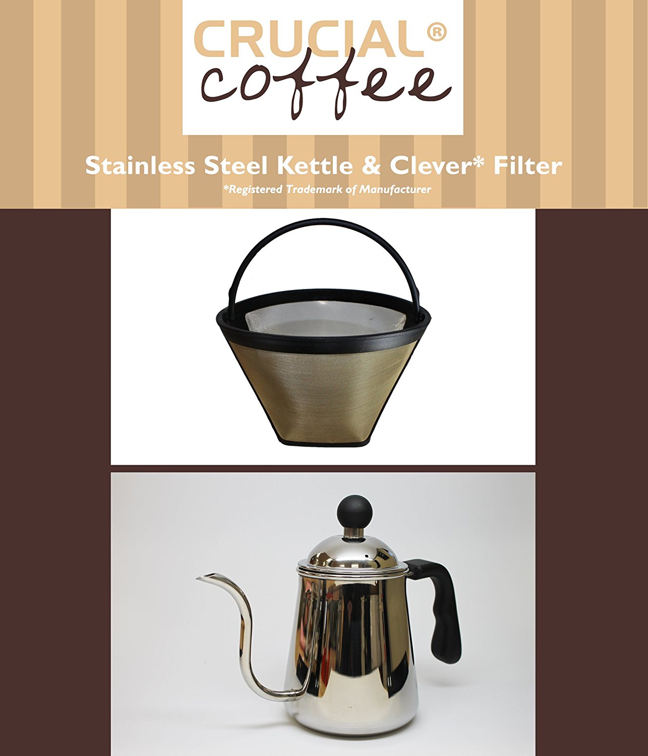 Premium Washable & Reusable Cone Coffee Filter, Fits Clever Coffee