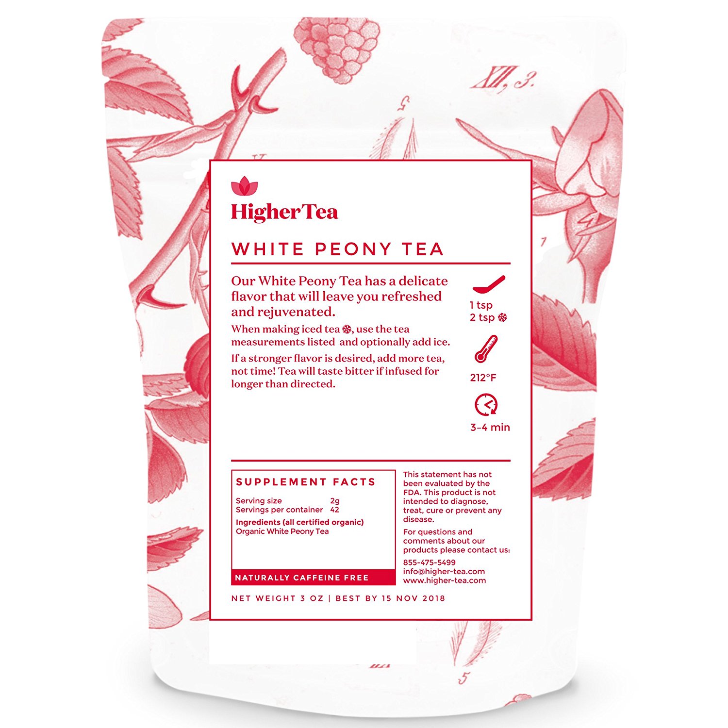 White Peony Tea USDA Organic. White Tea By Higher Tea. The Best