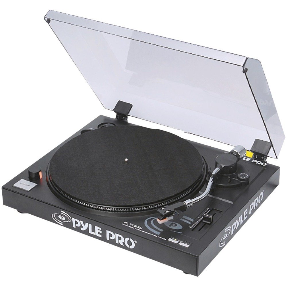 1 BeltDrive USB Turntable with Digital Recording Software, Plugs