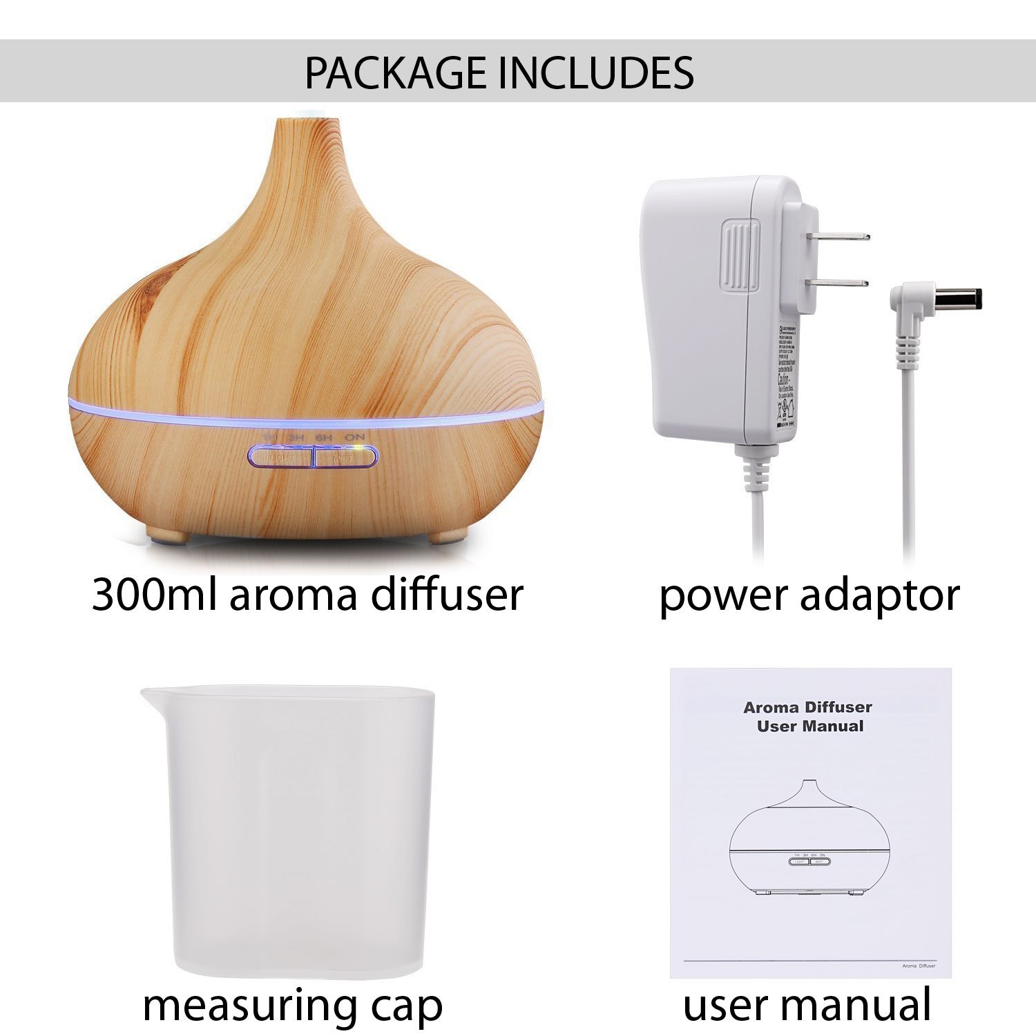 New 2016 Modern Zen House 300 ml Essential Oil Diffuser, Ultrasonic