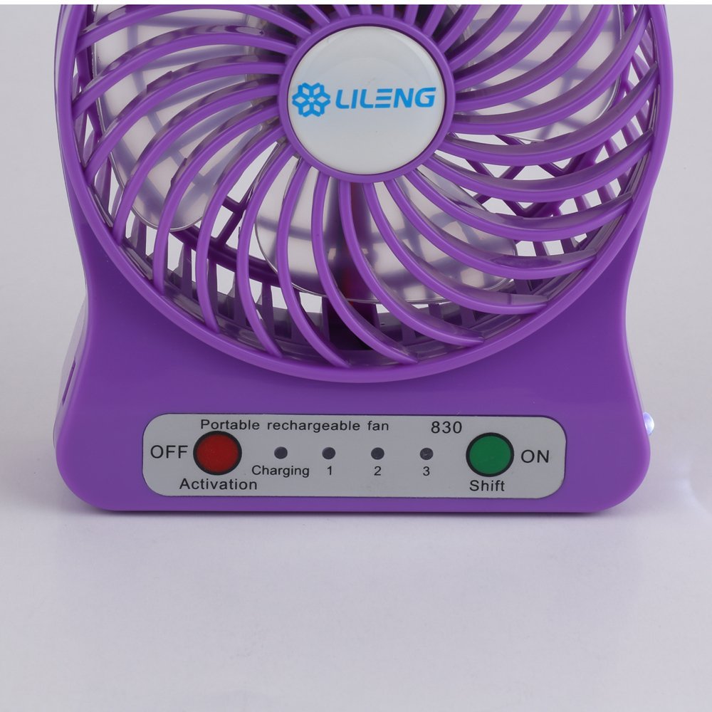 ER CHEN Portable Mini USB Fan 4inch Vanes 3 Speeds Rechargeable