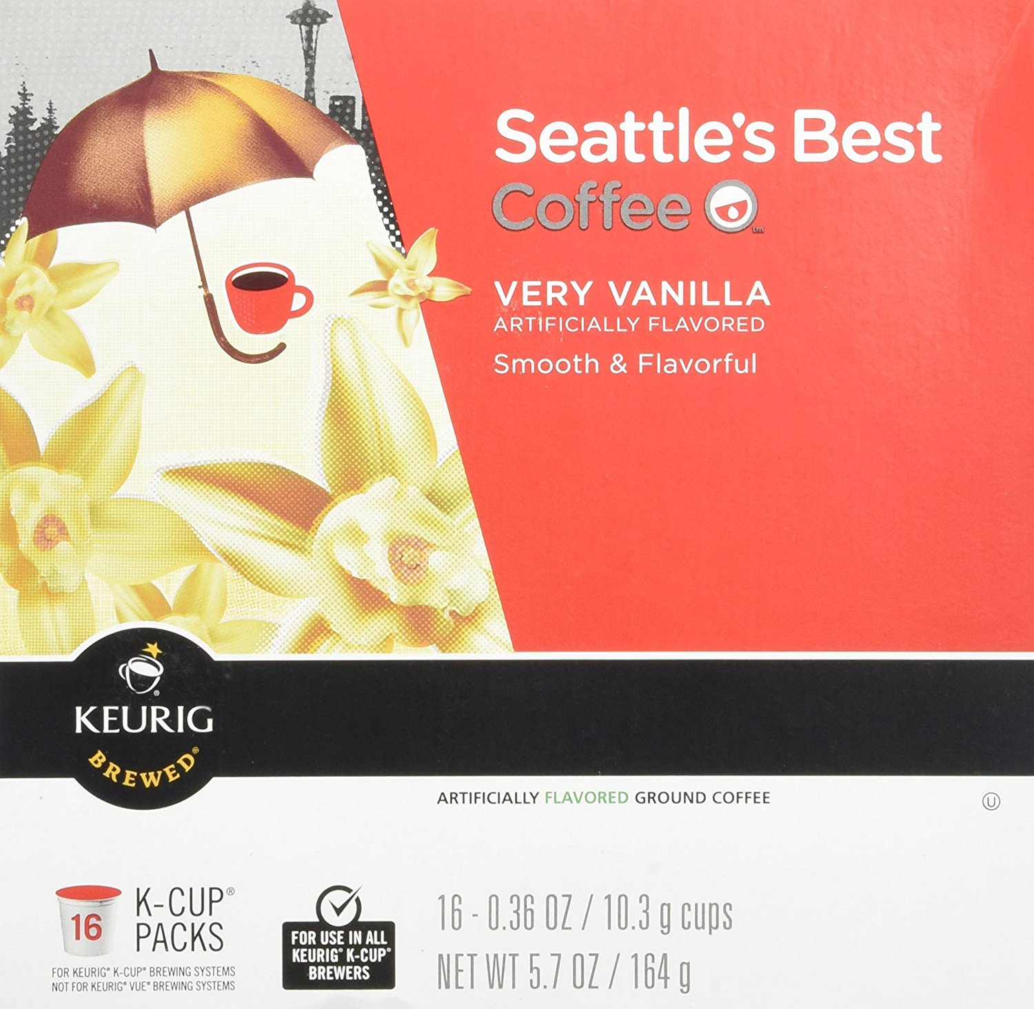 Seattle's Best Coffee Very Vanilla Kcup 16 Packs (1 Pack 16 Kcups