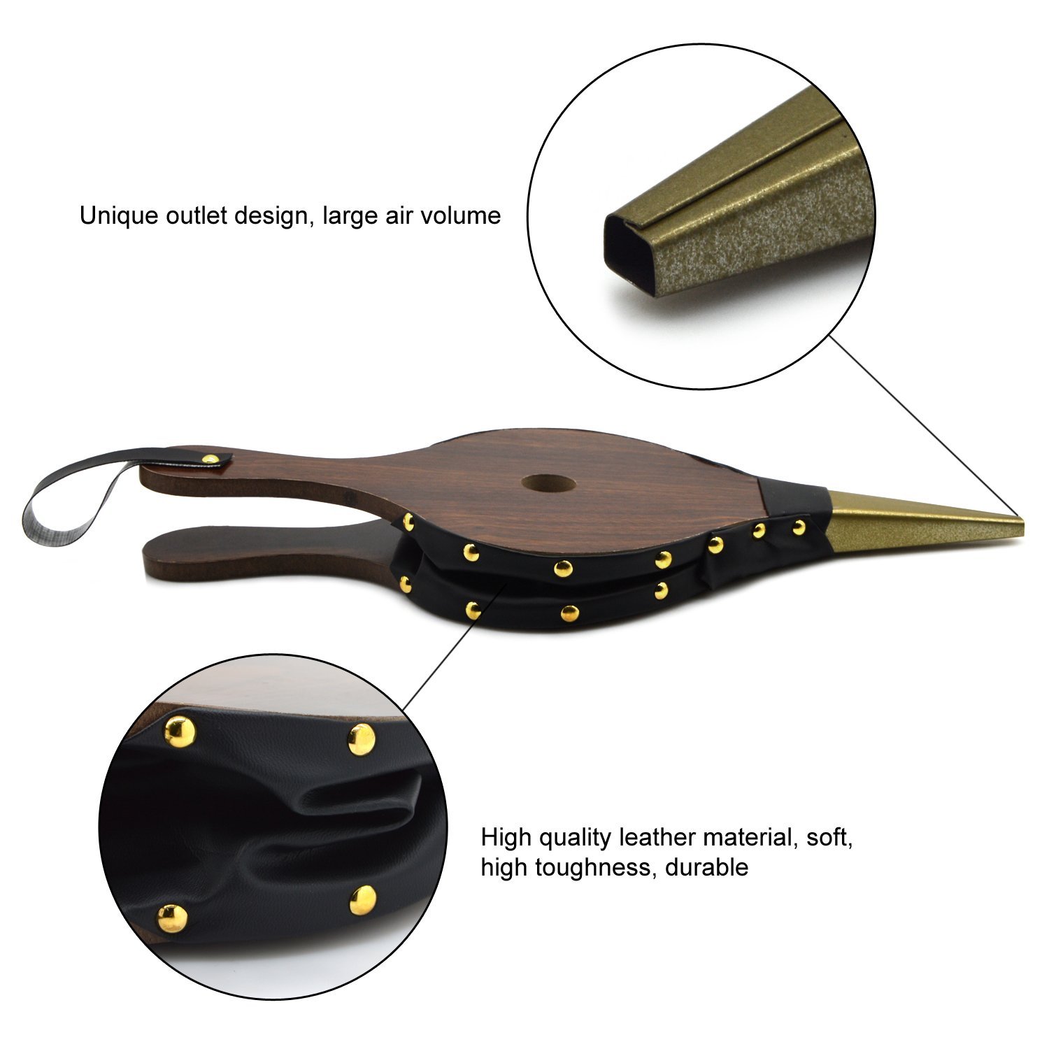 Wood Bellows, Pretty Handy Fireplace Bellows 16" x 7" Air Bellow