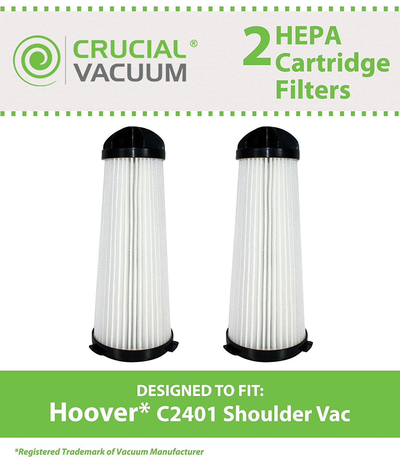2 Hoover C2401 Washable HEPA Filters, Part 2KE2110000 & 2KE2110000
