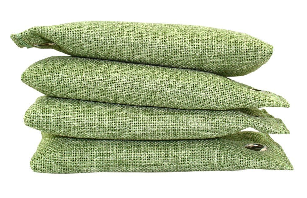 Natural Bamboo Charcoal Shoe Deodorizer Bags (Set of 4), Absorb Moisture and Odor Naturally in