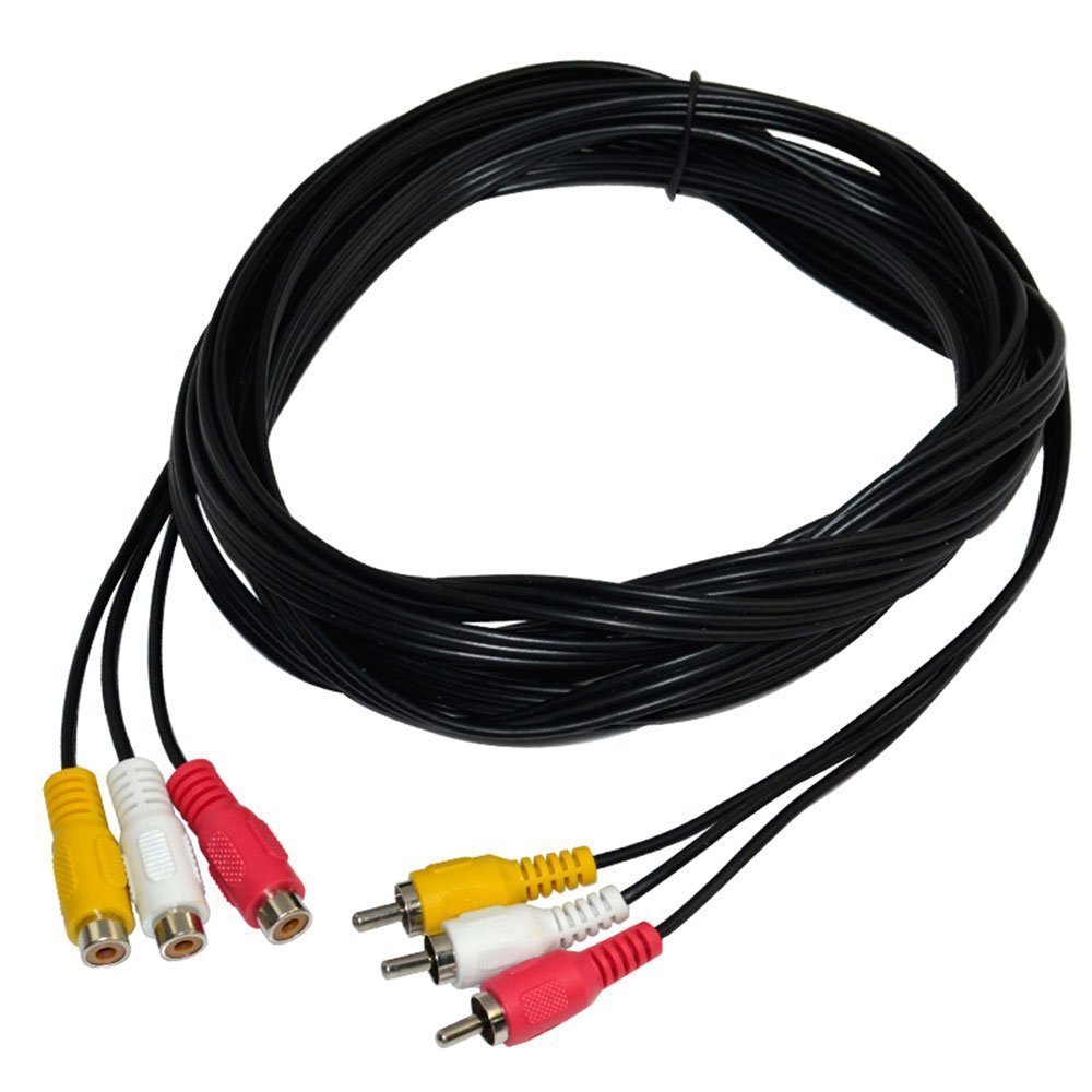 MagicW 15ft 3RCA Male to Female Audio Composite Extension Video Cable