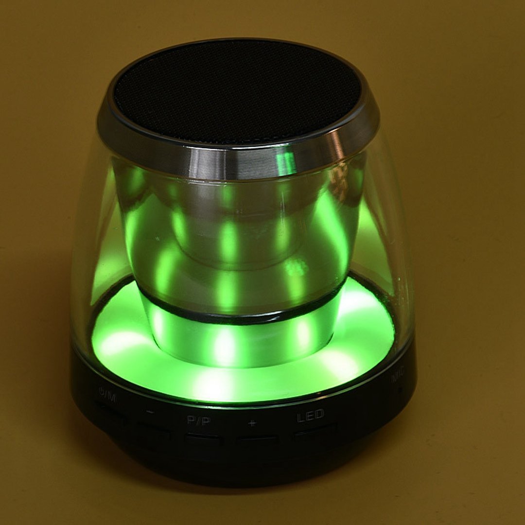Portable Cylinder LED Bluetooth Speaker Card USB For iPod