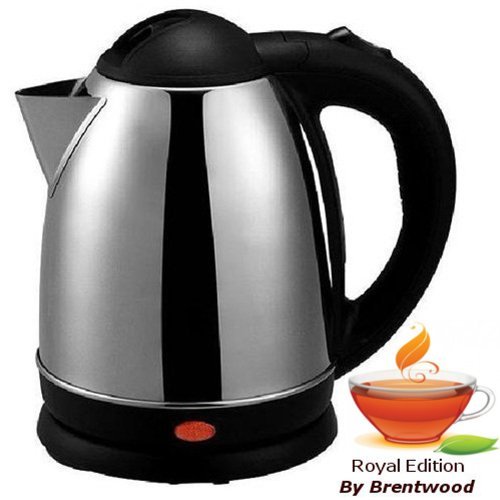 Royal 1.2 Liter Stainless Steel Cordless Electric Hot Water Tea Kettle