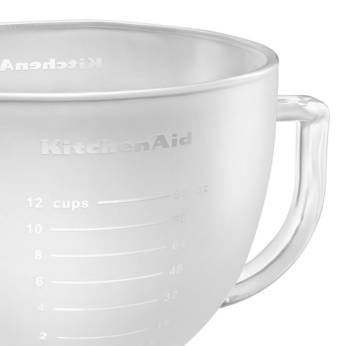 KitchenAid K5GBF TiltHead Frosted Glass Bowl with Measurement Markings and Lid, 5Quart N5 free