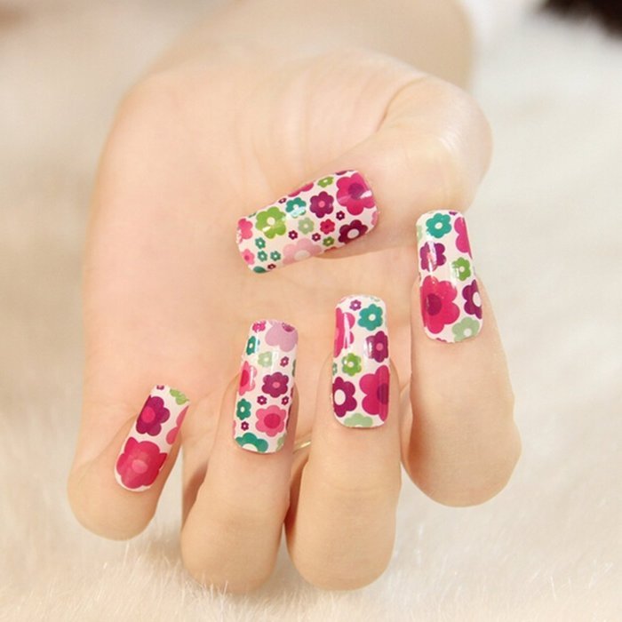 EVTECH(TM) 4 Pcs Rose Peony Carnation Flower Patterns Nail Polish