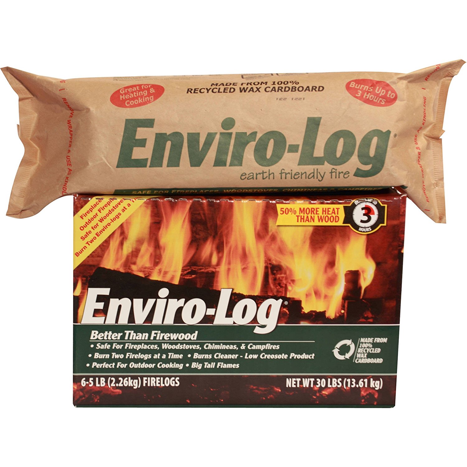 EnviroLog Earth Friendly Fire Log, 5 lb , Burns Cleaner Than Wood