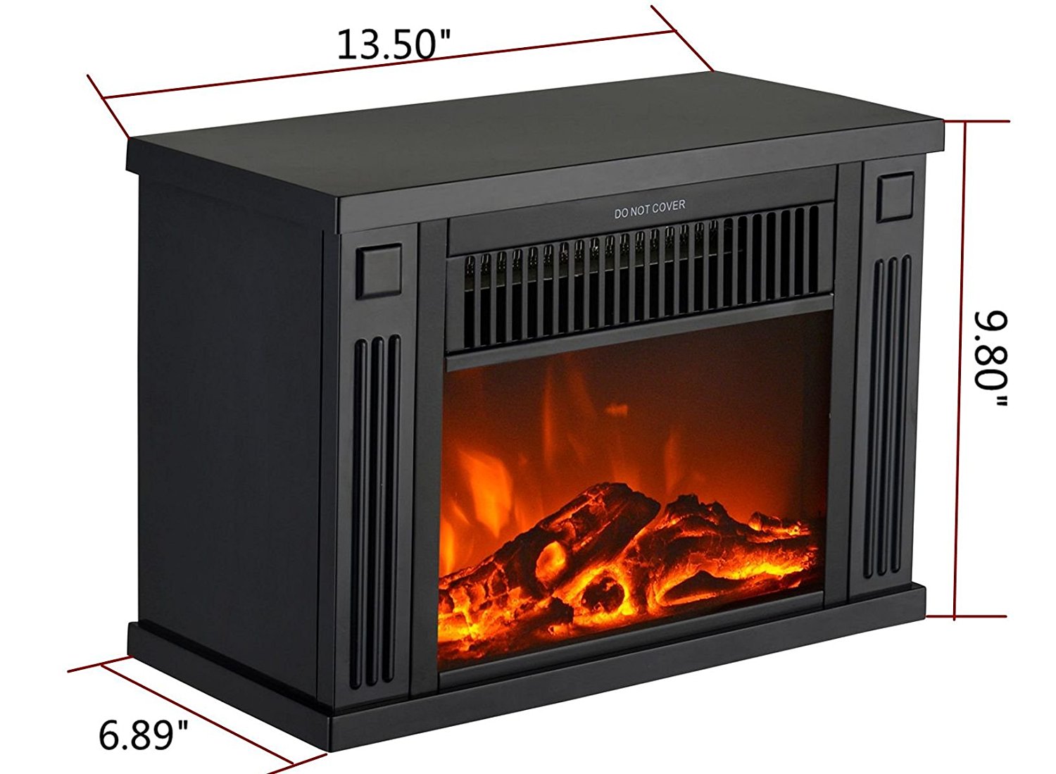 3G Plus 14" Mini Electric Fireplace Hearth Portable Heater Log Fuel