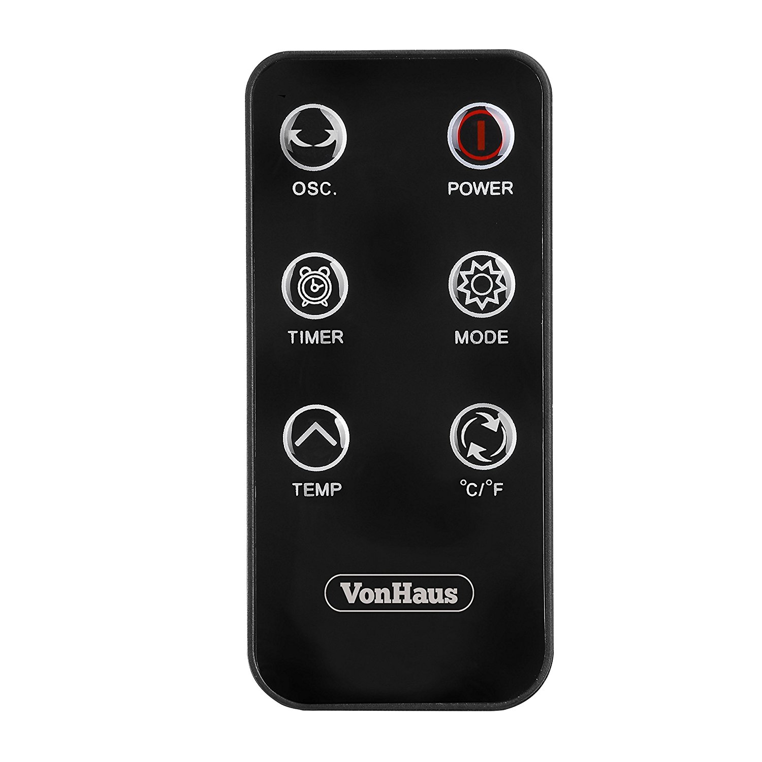 VonHaus Oscillating PTC Tower Heater Fan with Remote Control, LCD