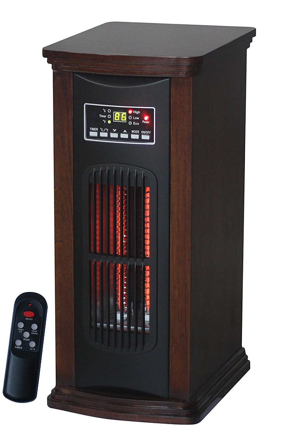 Comfort Glow QTH7100 21Inch Infrared Quartz Tower, 1500watt, Walnut free image download