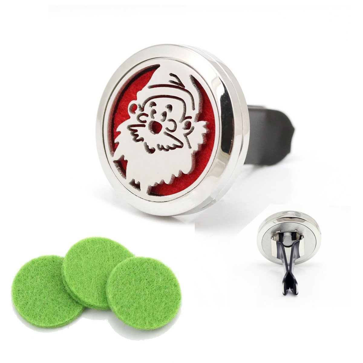 Xmas Santa 316L Stainless Steel Locket Car Air Freshener Travel
